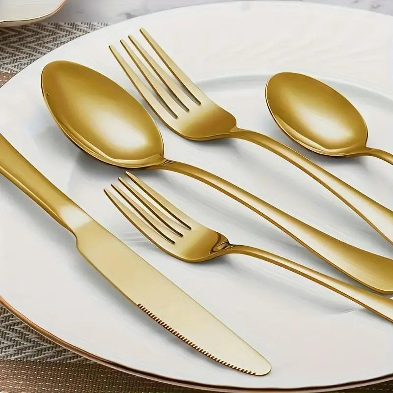 Stainless Steel Cutlery Set, Fork And Spoon Set, 30/60pcs Dinnerware Service Set Including Dinner Spoon, Tea Spoon, Dinner Fork, Salad Fork, Dinner Knife, Ideal for Home, Restaurant, Parties & Wedding, Kitchen Set Cutlery Utensils