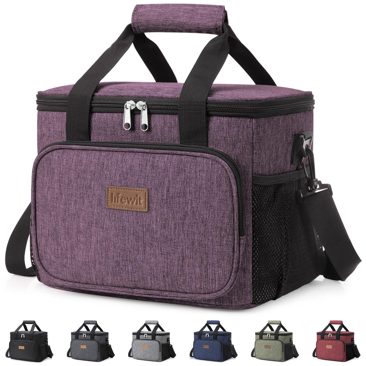 Lifewit Medium Lunch Bag, Insulated Lunch Box, Soft Cooler Cooling Tote for Adult Men Women, Black 12-Can (9L)