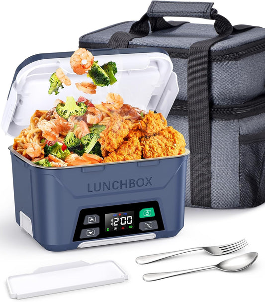 Docusvect Cordless Electric Lunch Box for Adults 1.3L with Schedule Heating