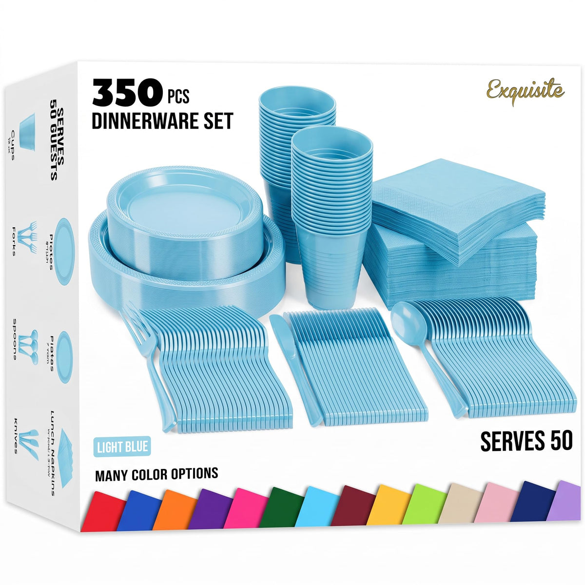 Exquisite 350 Pcs Black Plates and Napkins Party Supplies Plate Sets