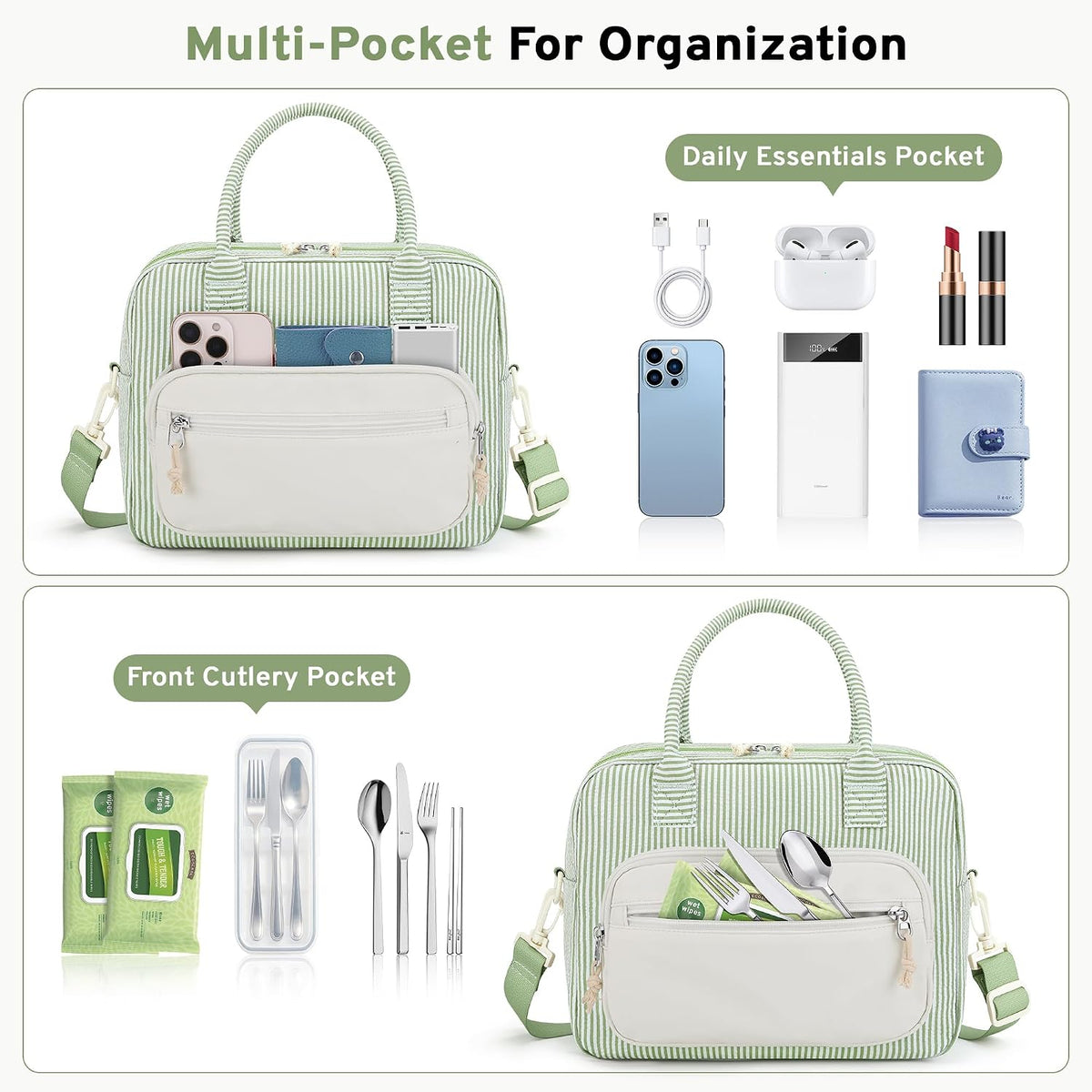 ZOMFELT Cute Lunch Box for Women, 13L Insulated Lunch Bags for Women