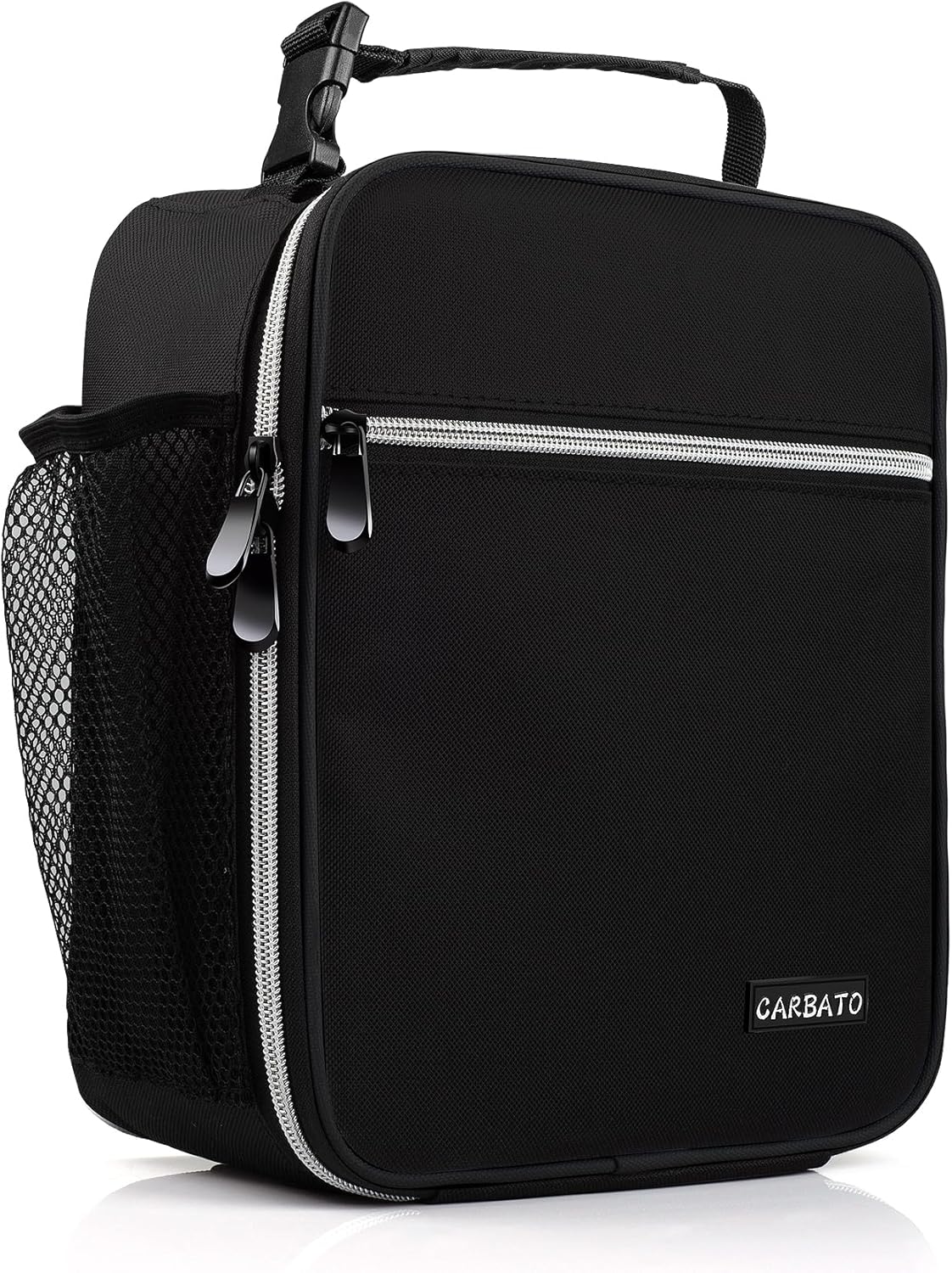 Lunch Bag, Durable Insulated Lunch Box Reusable Adults Tote Bag Lunch Bag Durable Reusable for Adults (Black-White)