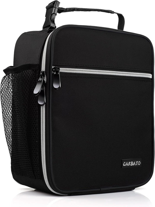 Lunch Bag, Durable Insulated Lunch Box Reusable Adults Tote Bag Lunch Bag Durable Reusable for Adults (Black-White)