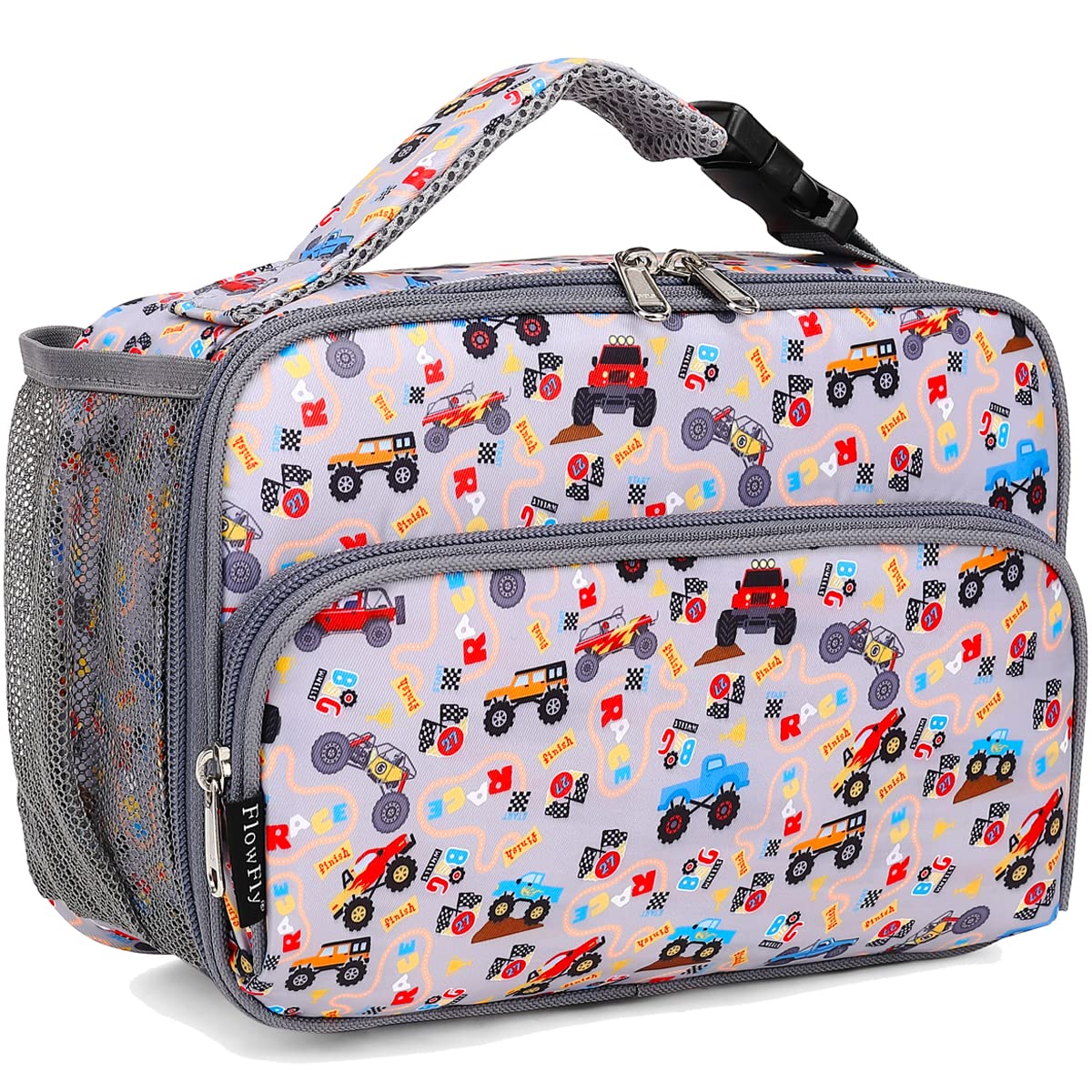 FlowFly Kids Lunch box Insulated Soft Bag Mini Cooler Back to School Thermal Meal Tote Kit for Girls, Boys,Cyan