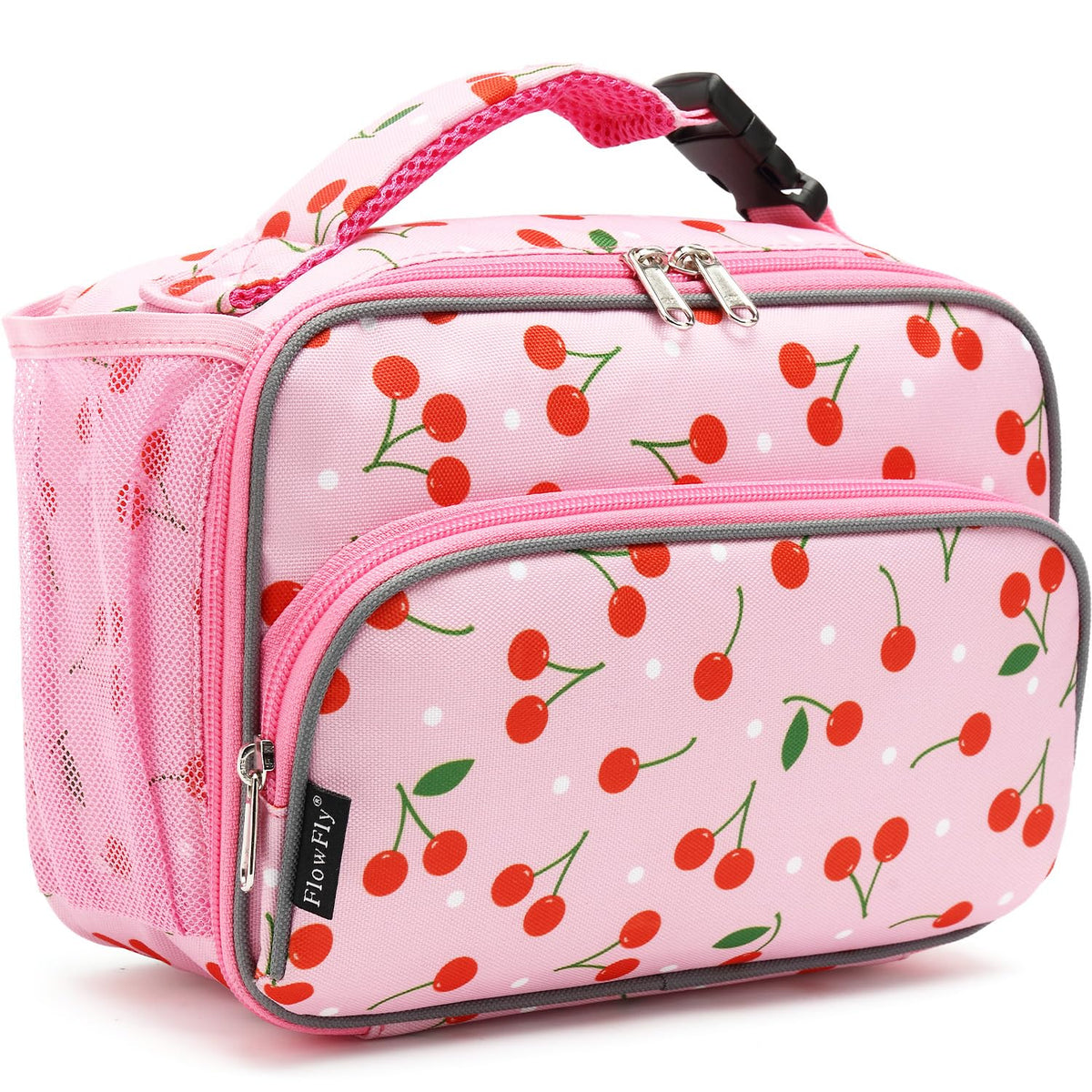 FlowFly Kids Lunch box Insulated Soft Bag Mini Cooler Back to School Thermal Meal Tote Kit for Girls, Boys,Cyan