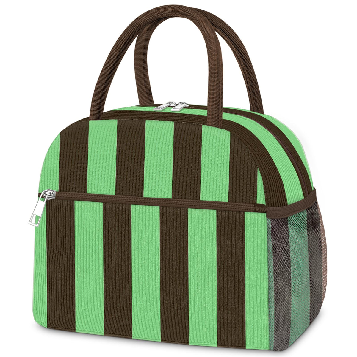 KUBYA Lunch Box for Women, Cute Strawberry Corduroy Insulated Lunch Bag Women Reusable Work Leakproof Simple Adults Large Lunch Boxes Tote Bag Men Cooler Bag