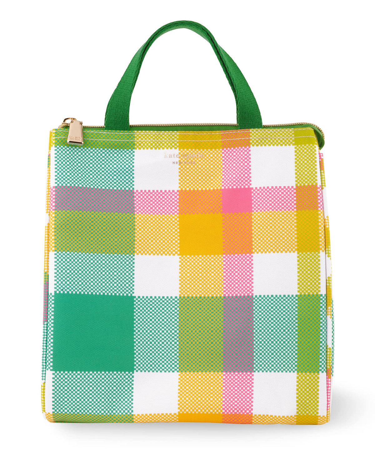 Kate Spade New York, Portable Soft Cooler Lunch Bag with Silver Insulated Interior Lining and Storage Pocket, Joy Dot
