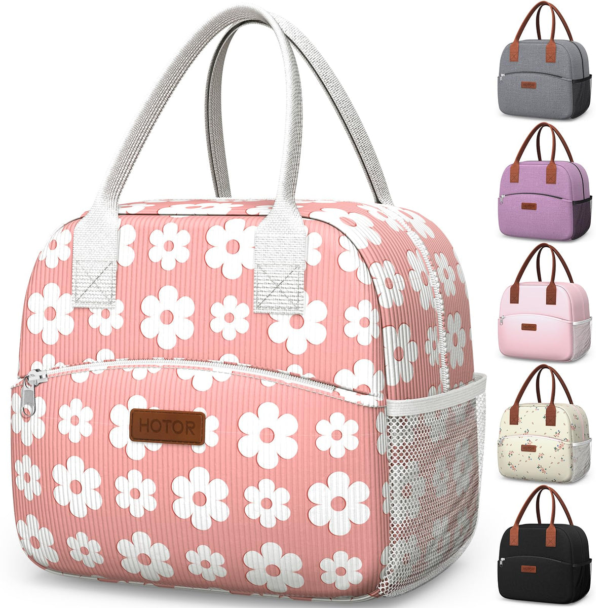 HOTOR Lunch Bag Women Men Insulated Lunch Box Black 10L