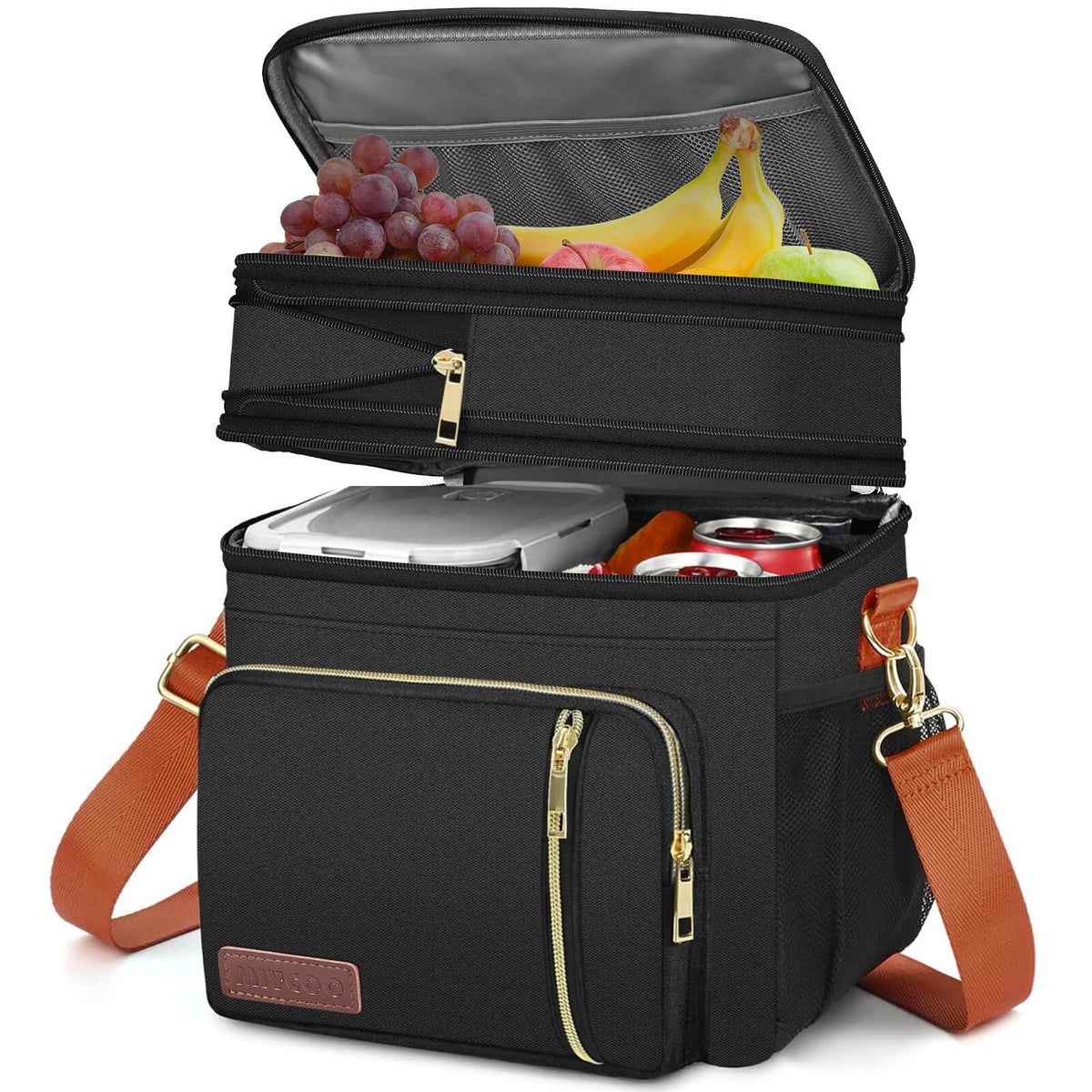 MIYCOO Lunch Bag & Lunch Box for Men Women, Double Deck & Leakproof