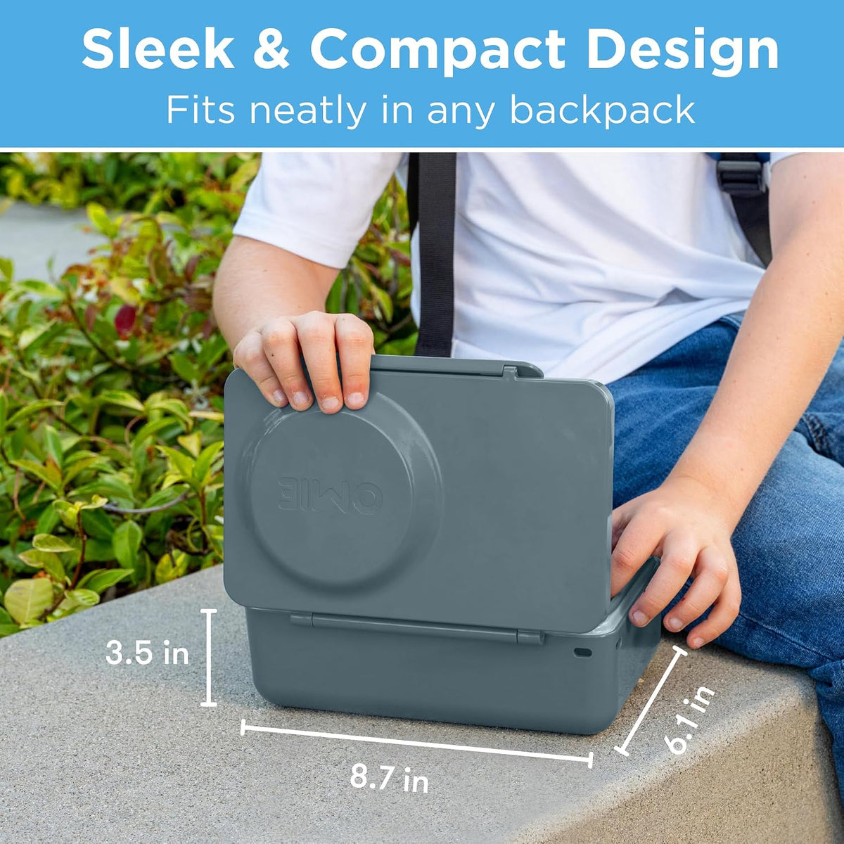 Omie OmieBox UP Kids Insulated Bento Box, Graphite