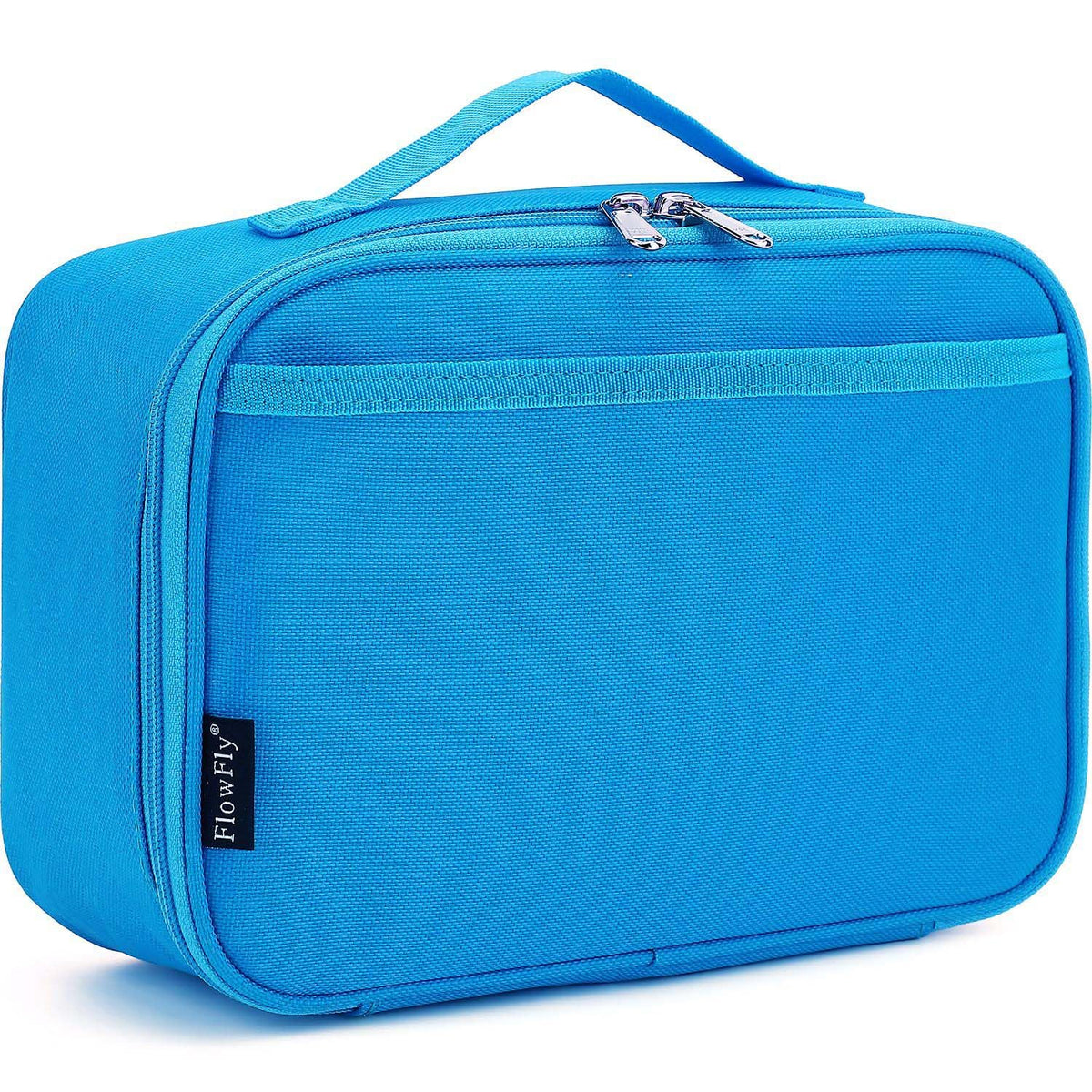 FlowFly Kids Lunch box Insulated Soft Bag Mini Cooler Back to School Thermal Meal Tote Kit for Girls, Boys,Cyan