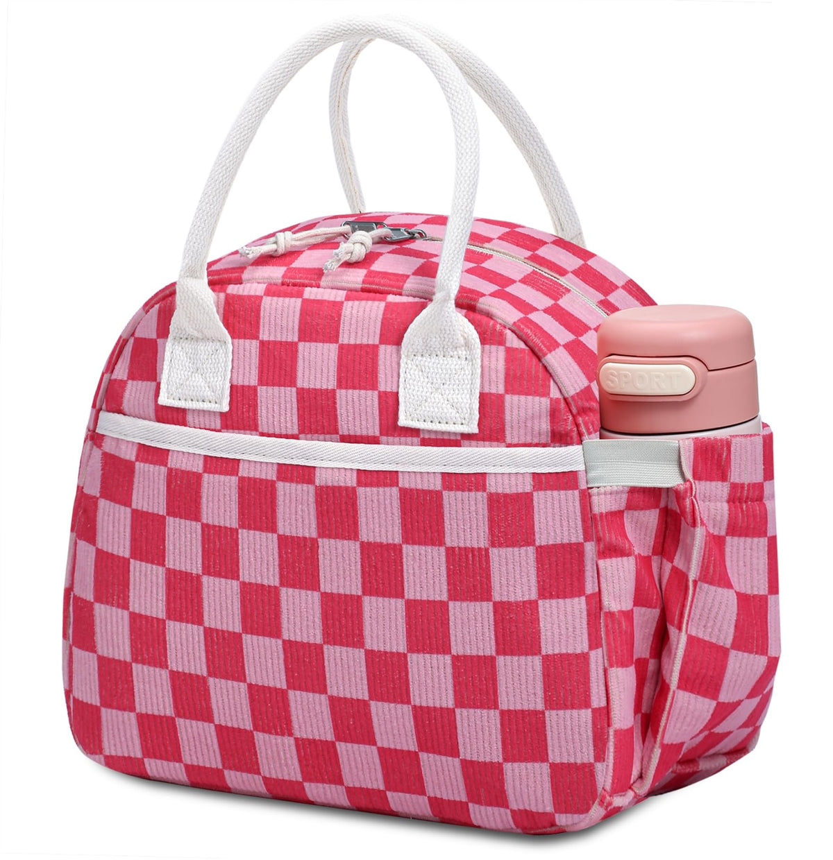 Carry bloom Lunch Box for Women, Insulated Lunch Bag Cute Corduroy Lunchbox