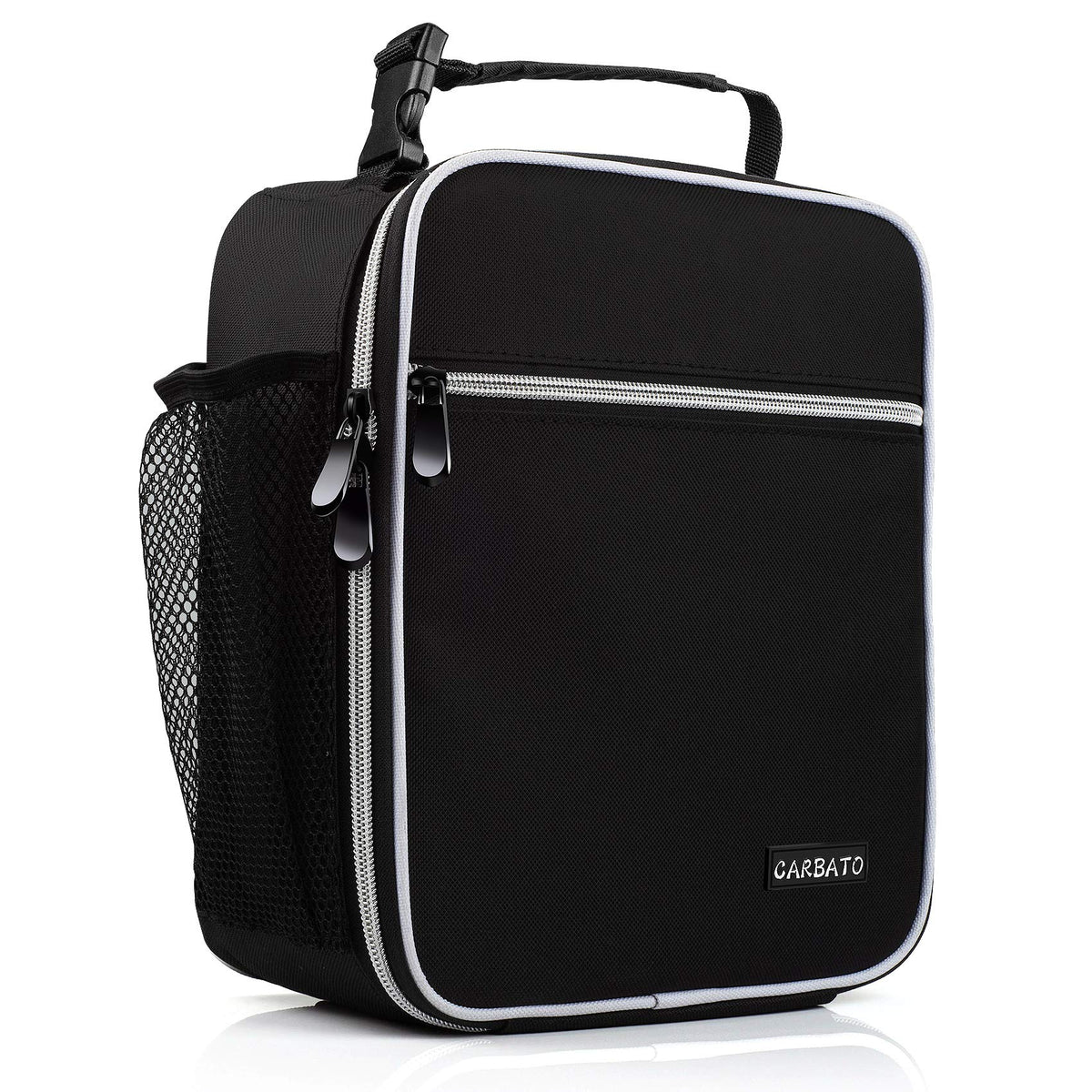 Lunch Bag, Durable Insulated Lunch Box Reusable Adults Tote Bag Lunch Bag Durable Reusable for Adults (Black-White)