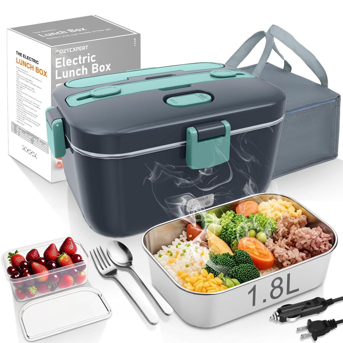 COZYEXPERT Electric-Lunch-Box-Heated-Food-Warmer 100W Heating Box for Adult