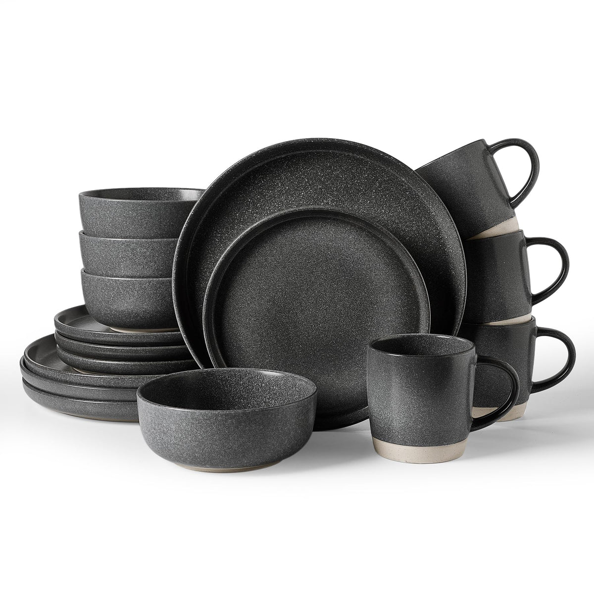 Famiware Milkyway 12-Piece Stoneware Dinnerware Set, White