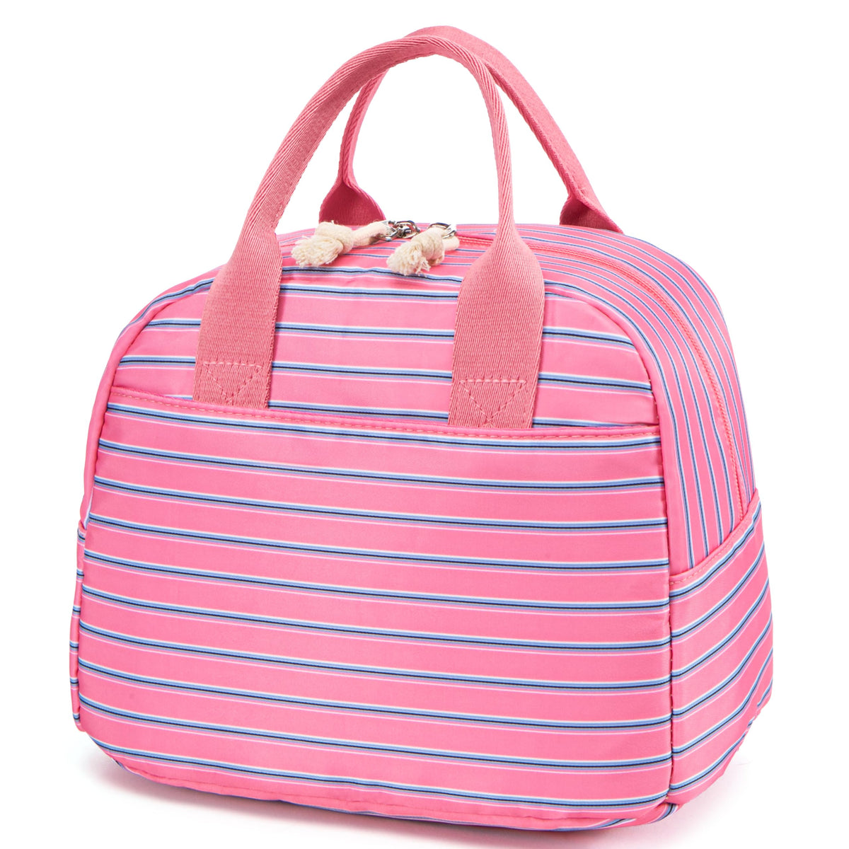 LOVELYWIND Lunch Box for Women,Insulated Lunch Bag,Green Stripe14-Can(9L)