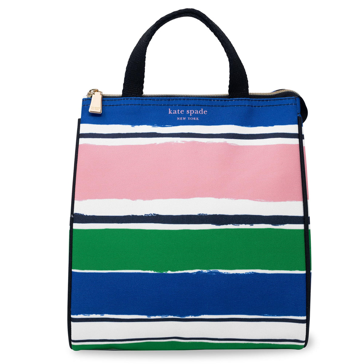 Kate Spade New York, Portable Soft Cooler Lunch Bag with Silver Insulated Interior Lining and Storage Pocket, Joy Dot