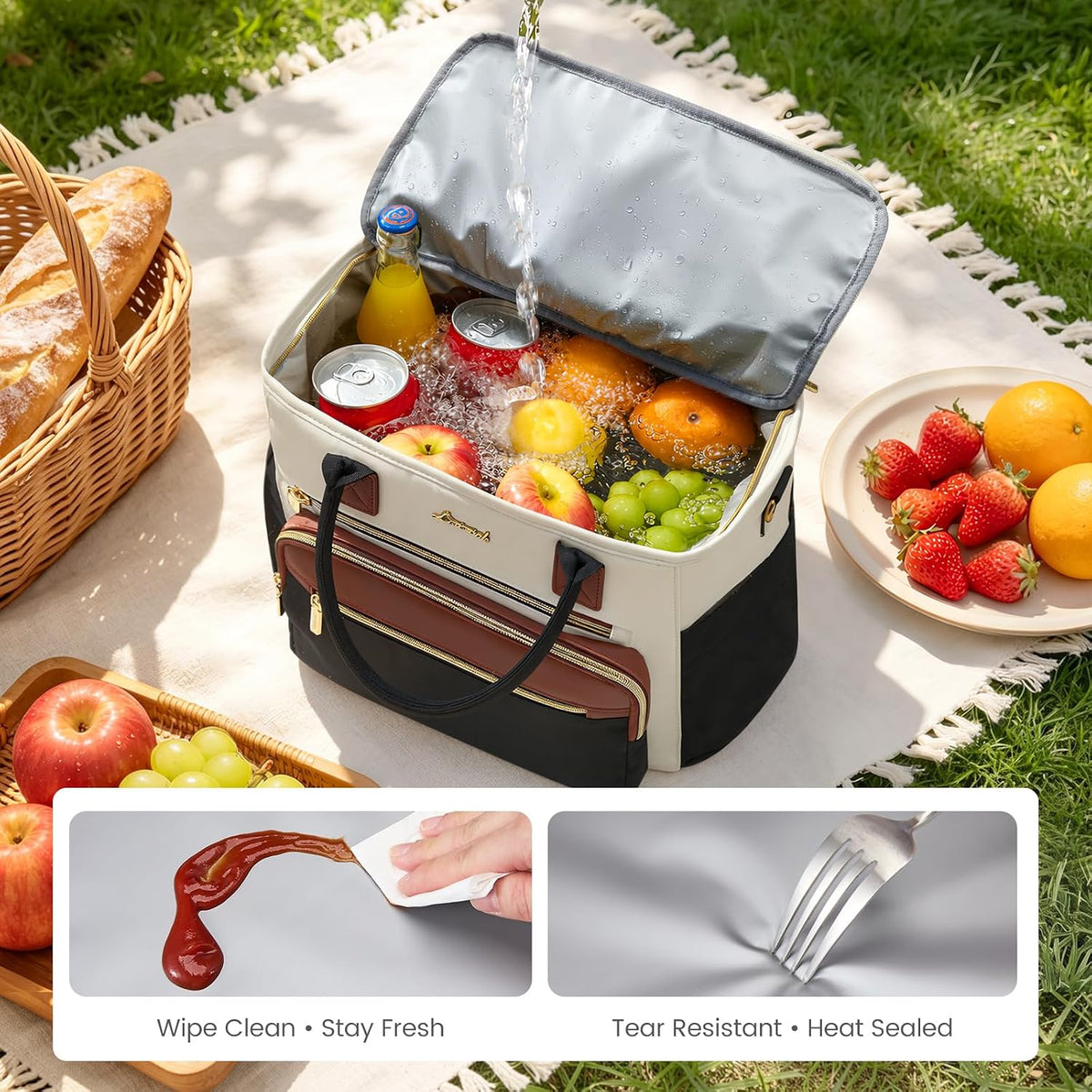 LOVEVOOK Insulated Lunch Box for Women,Large Adult Lunch Cooler Bag Women