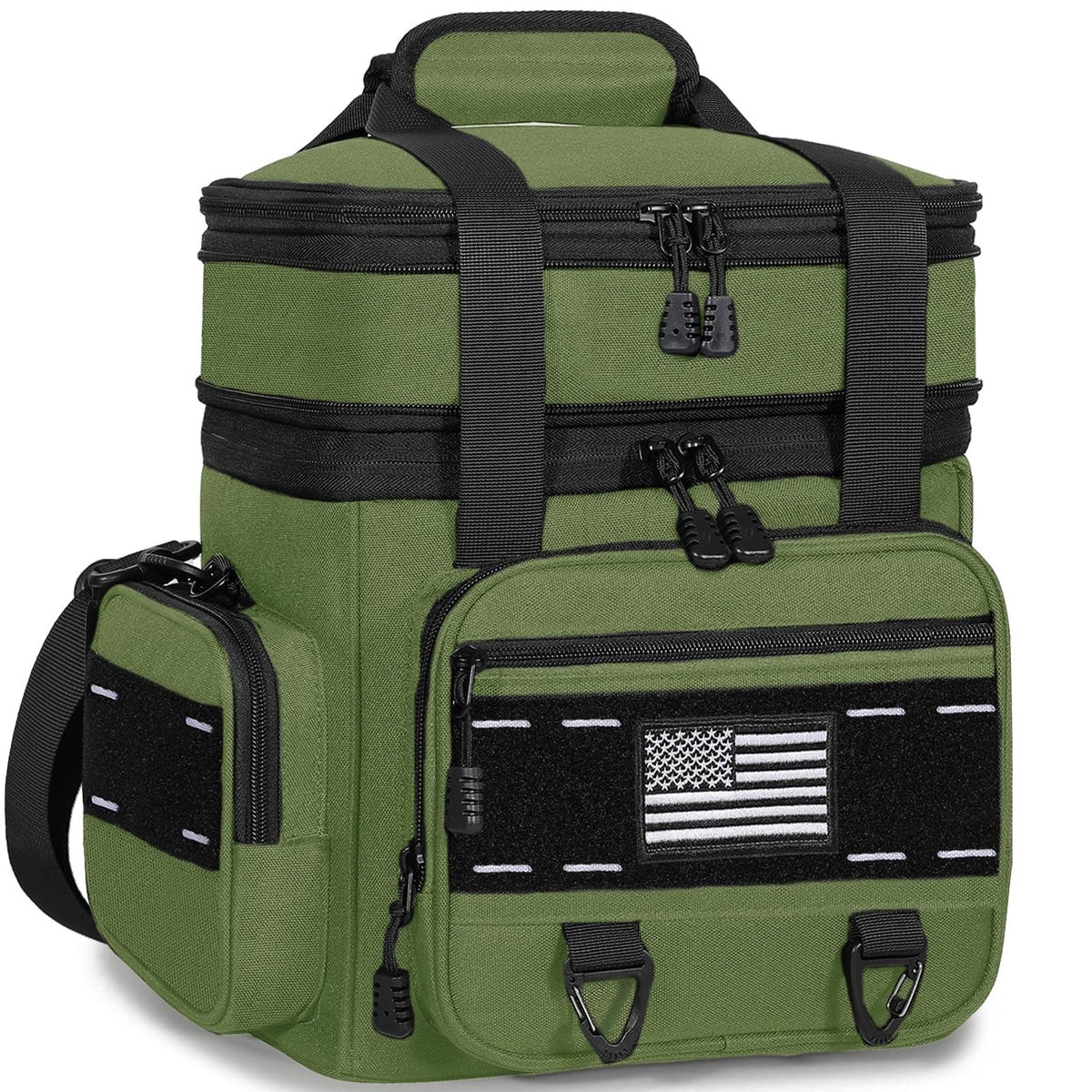 TENKIST Tactical Insulated Lunch Box Men Double Deck Heavy Duty Cooler Bag