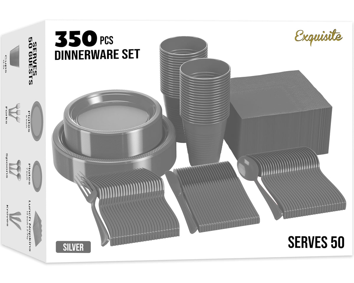 Exquisite 350 Pcs Black Plates and Napkins Party Supplies Plate Sets