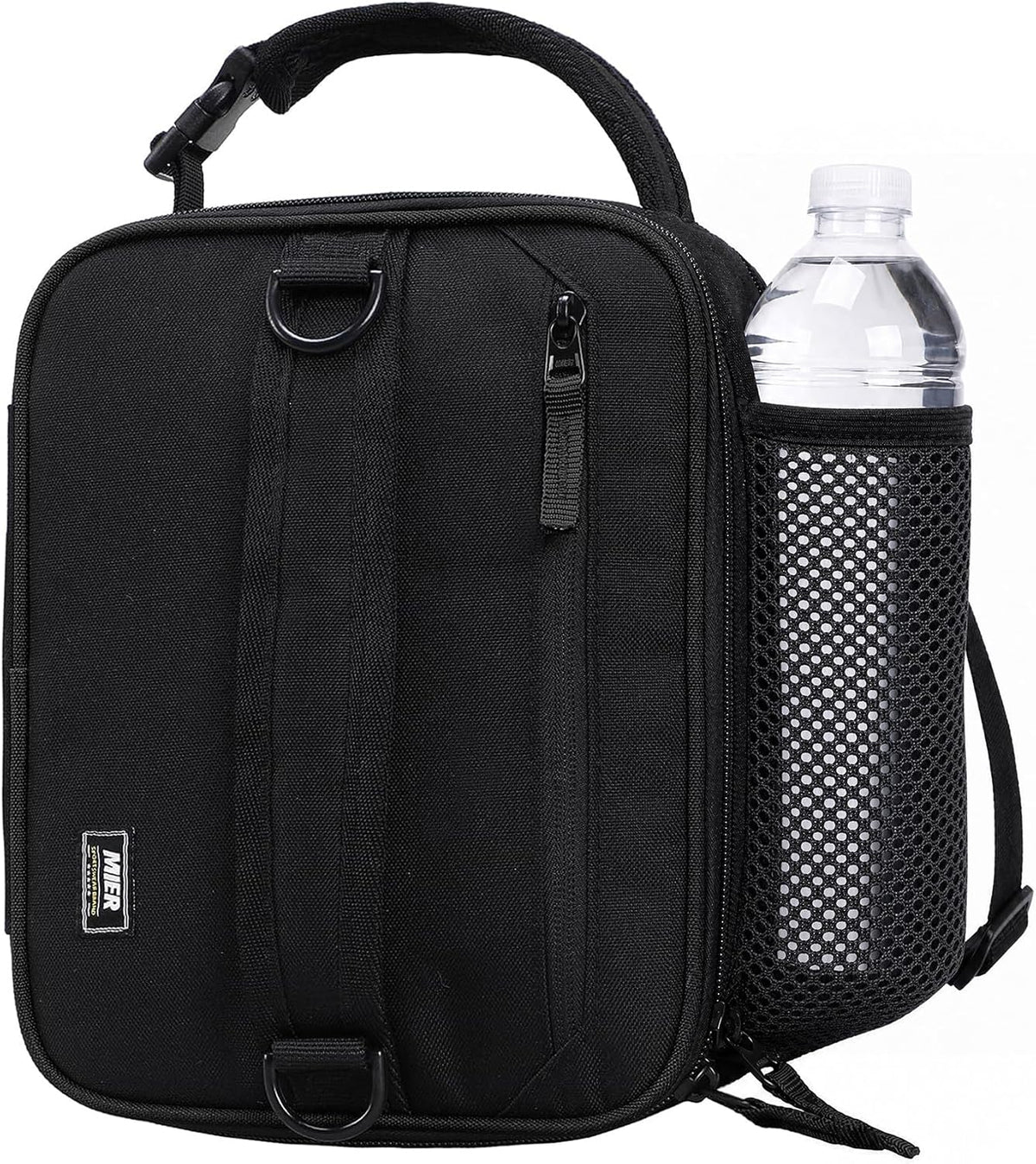 MIER Expandable Small Lunch Box for Men Women Kids to Work School, Black
