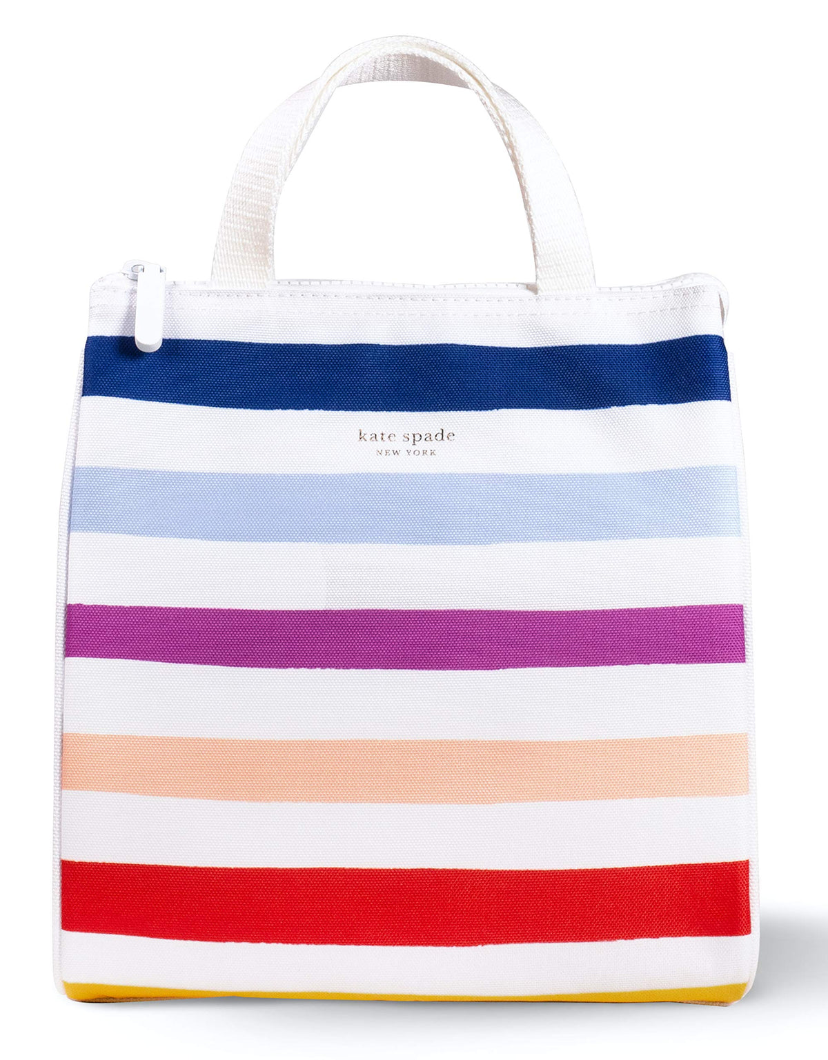 Kate Spade New York, Portable Soft Cooler Lunch Bag with Silver Insulated Interior Lining and Storage Pocket, Joy Dot