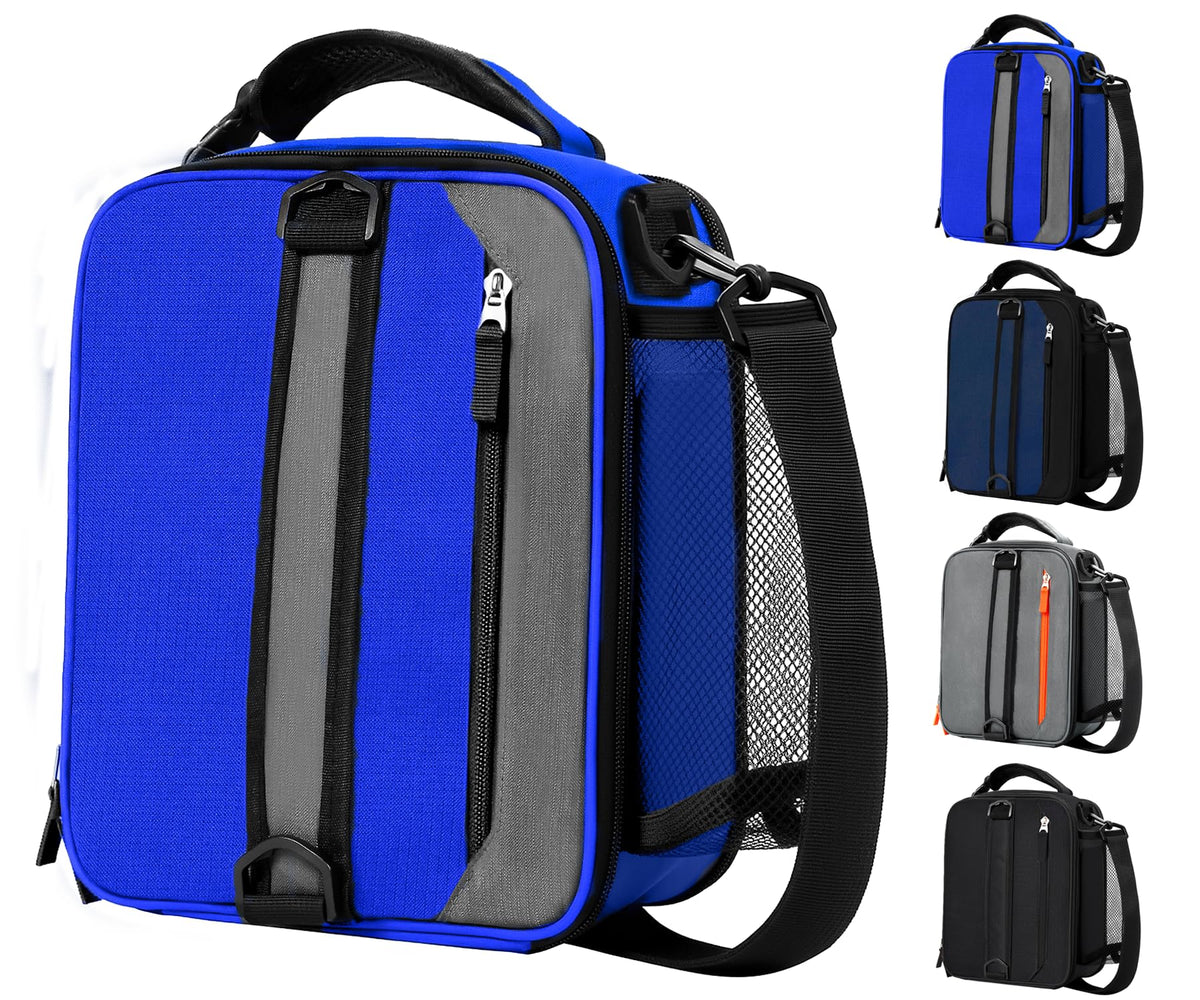 Lunch Box Insulated Lunch bag for Men Teen Kids Boys Adult Portable Stylish Small Lunchbox Special Design for Working Office school Picnic (Black 6L(Without Shoulder Straps))