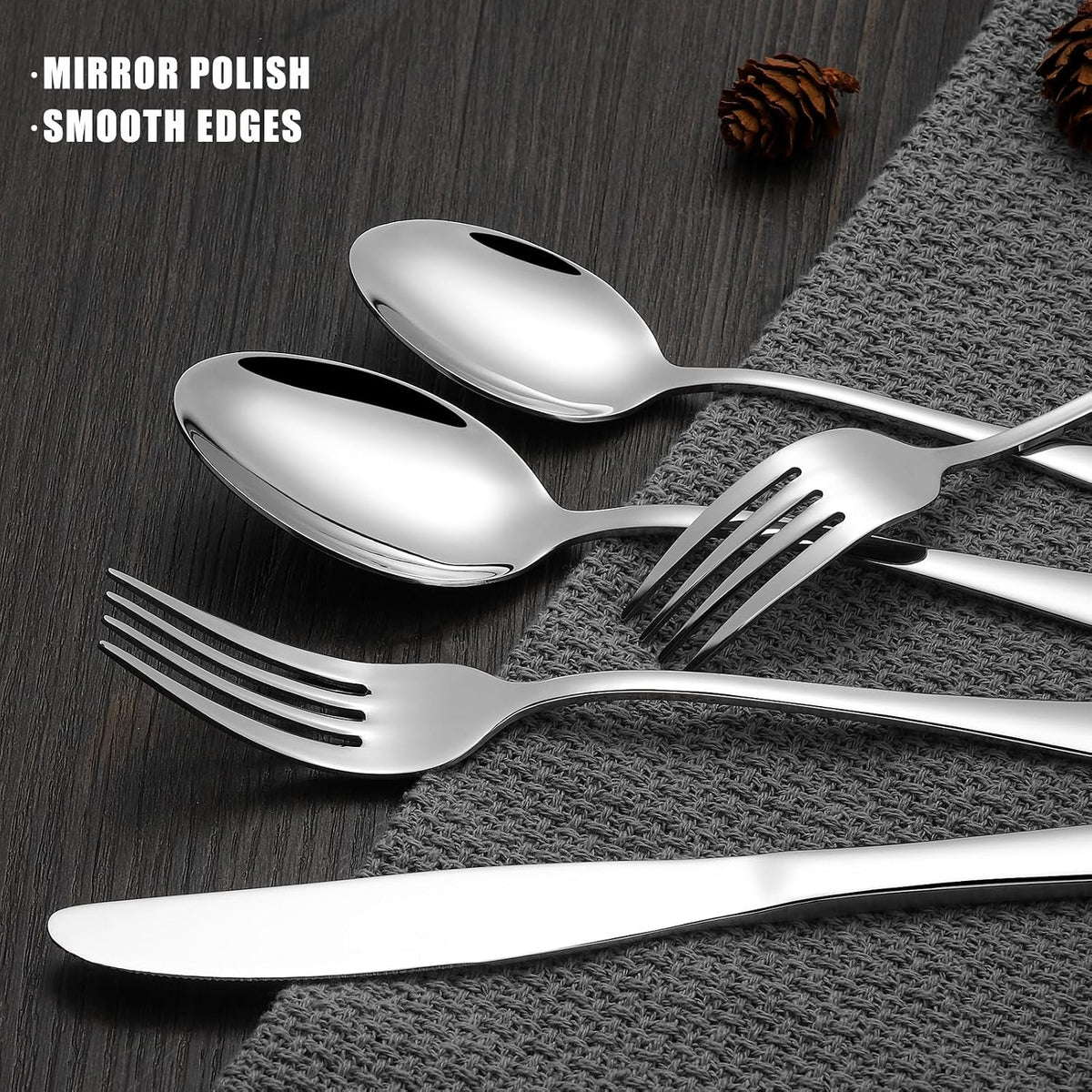 Compralo Silverware Set for 12, Stainless Steel 60 Piece Flatware Set