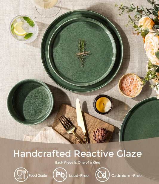 GBHOME Stoneware Dinnerware Sets for 4,12-Piece Plates and Bowls Set