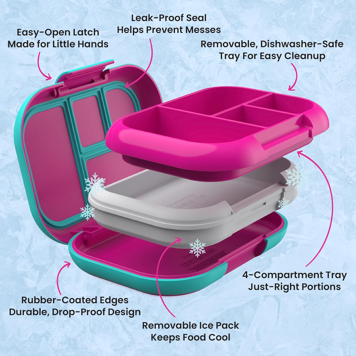 Bentgo Chill Kids 4-Compartment Bento Box Leakproof Lunch Box