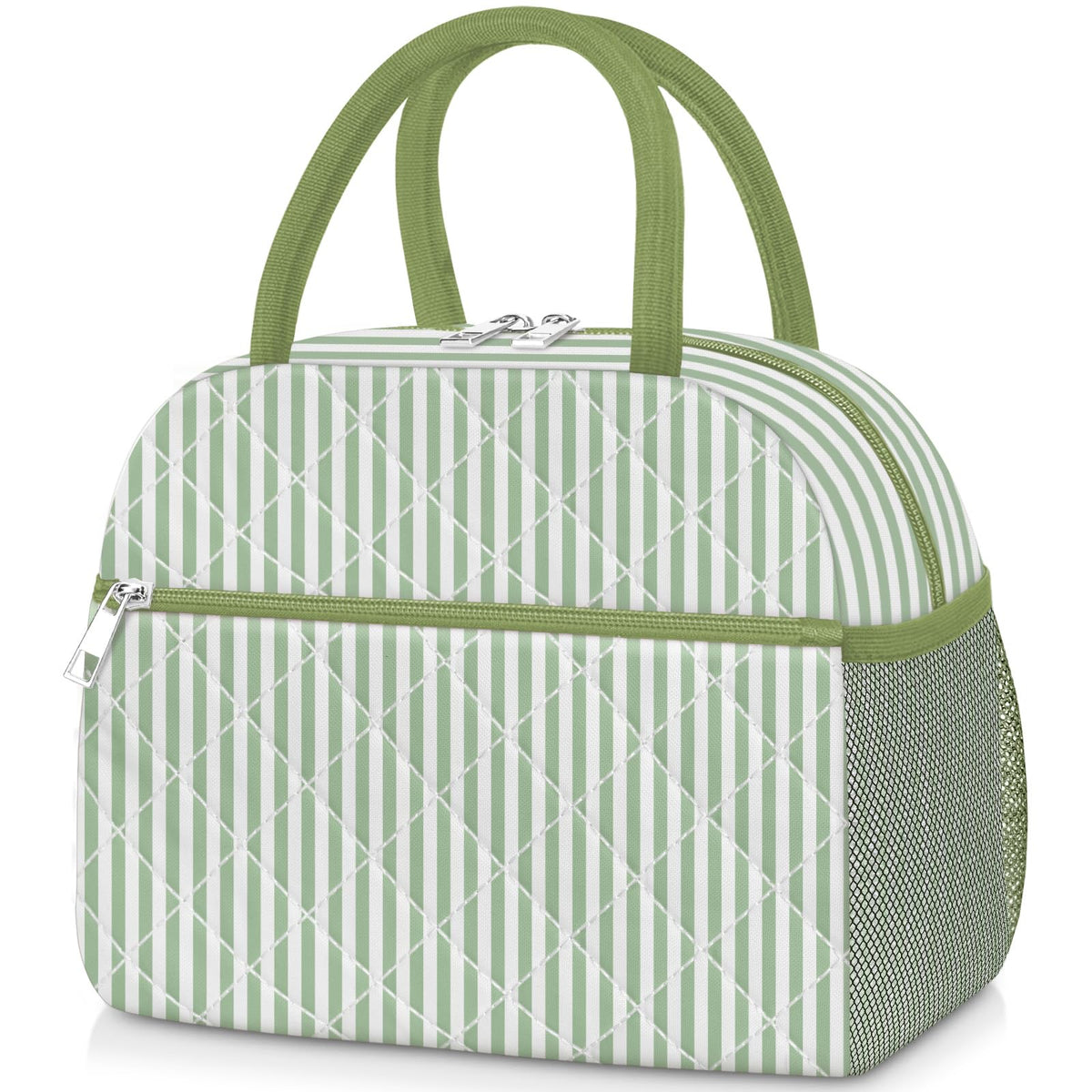 KUBYA Lunch Box for Women, Cute Strawberry Corduroy Insulated Lunch Bag Women Reusable Work Leakproof Simple Adults Large Lunch Boxes Tote Bag Men Cooler Bag