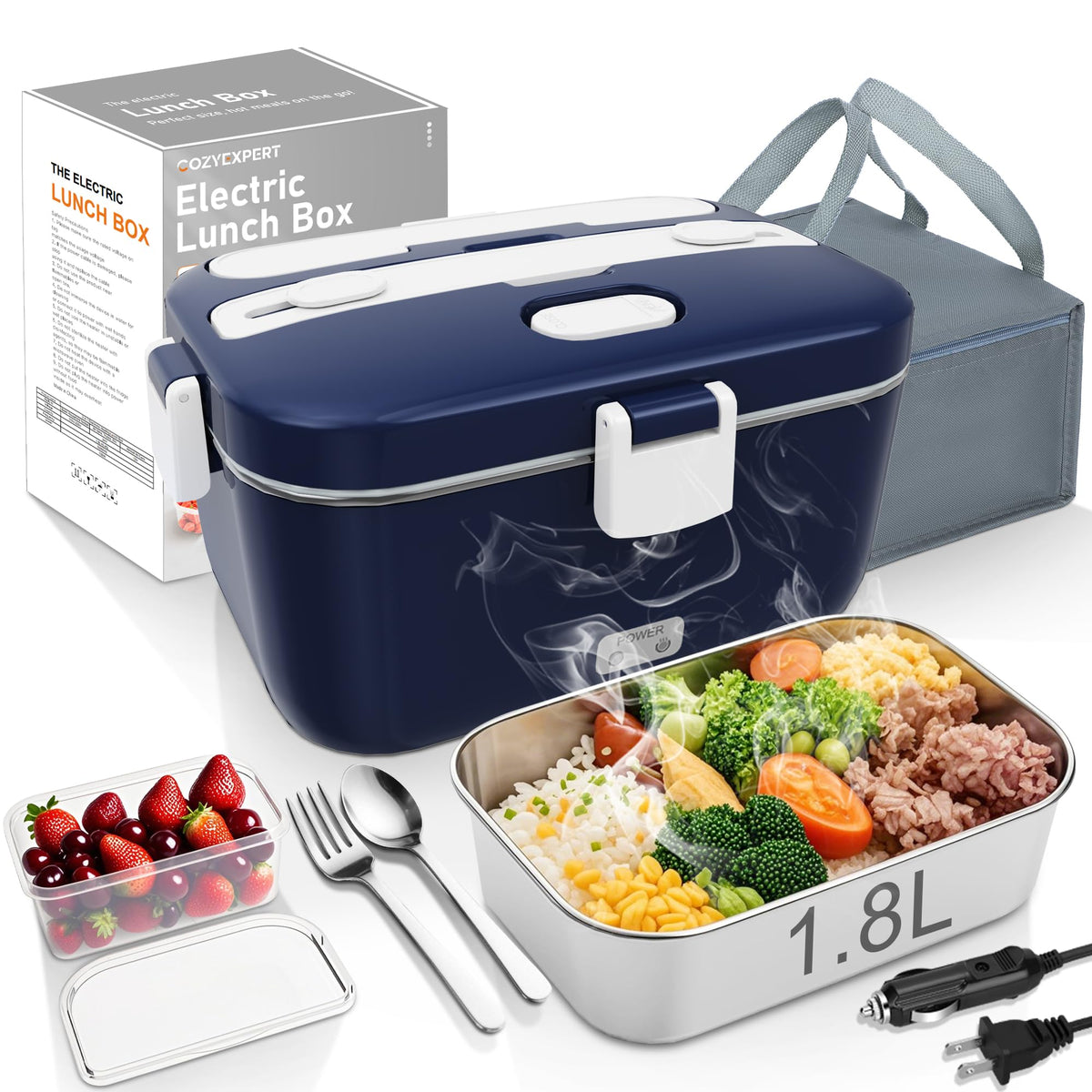 COZYEXPERT Electric-Lunch-Box-Heated-Food-Warmer 100W Heating Box for Adult
