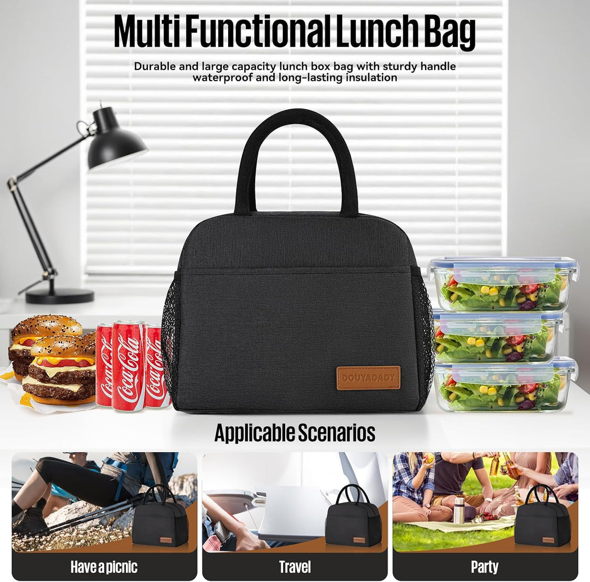 douyadady Lunch Bag&Box Women/Men Insulated&Reusable