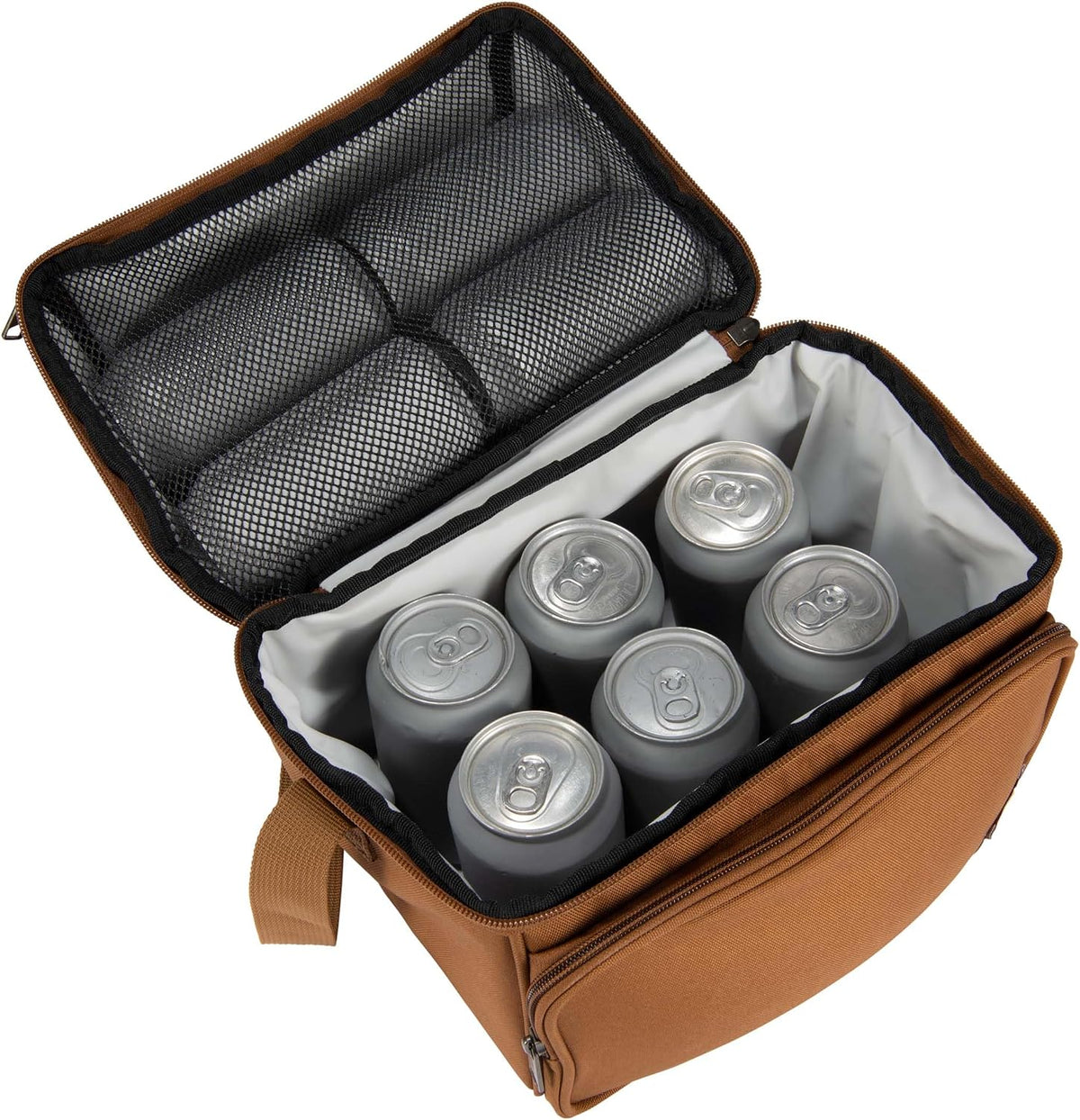 Carhartt Camping Cooler, Worksite Lunch Box, Soft Shell Lunch Bag for Construction Sites, Work and Everyday Use, Brown