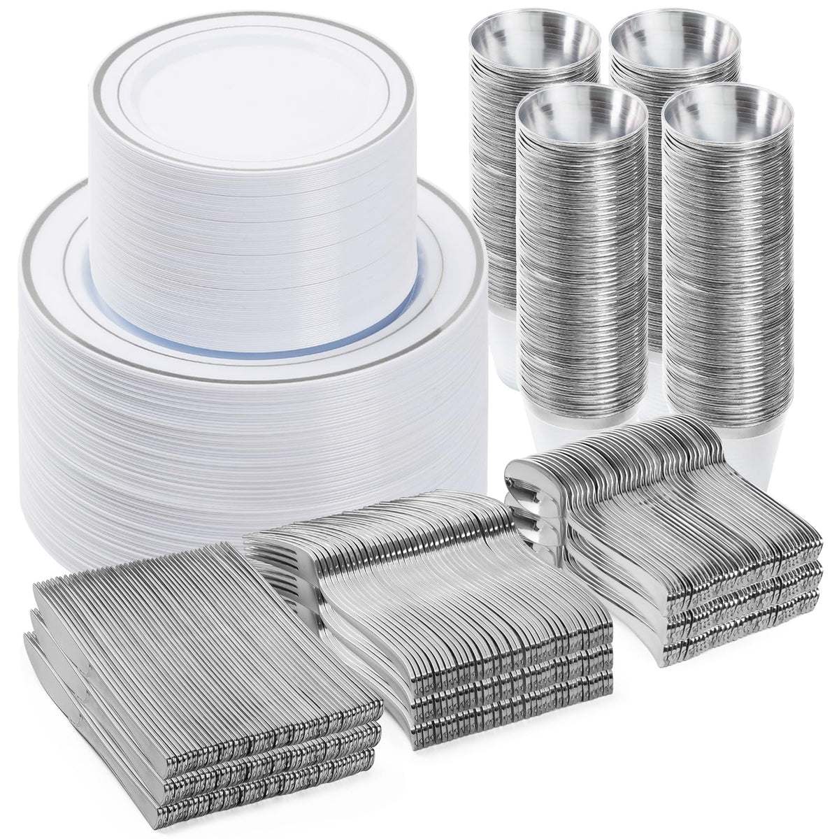 BESTVIP 600PCS Gold Dinnerware Set for 100 Guests,