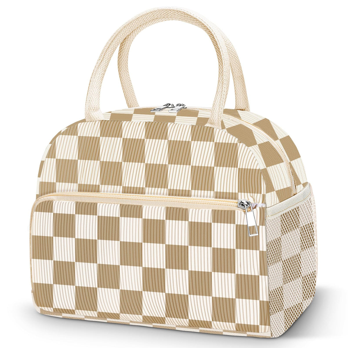 Coobiiya Lunch Bag Lunch Box for Women Men, Reusable Cute Corduroy Lunchbag - Leakproof, Insulated LunchBox Tote with Large Capacity, Dot