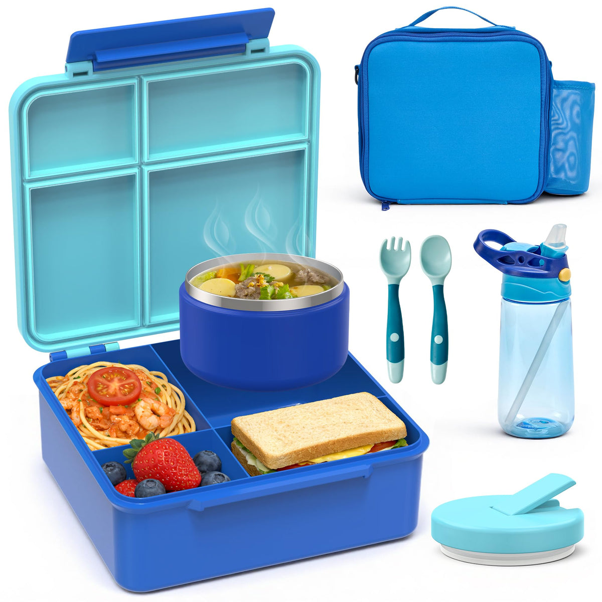 HOMEKOL Bento Lunch Box Set for Kids, Pink