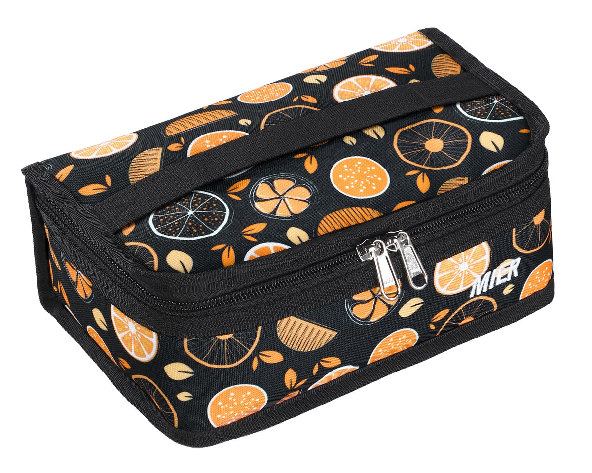 MIER Small Lunch Bag for Kids & Adults Compact Insulated Lunch Box, Black