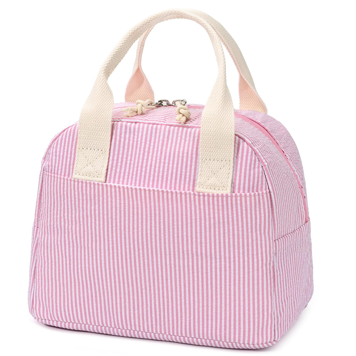 LOVELYWIND Lunch Box for Women,Insulated Lunch Bag,Green Stripe14-Can(9L)