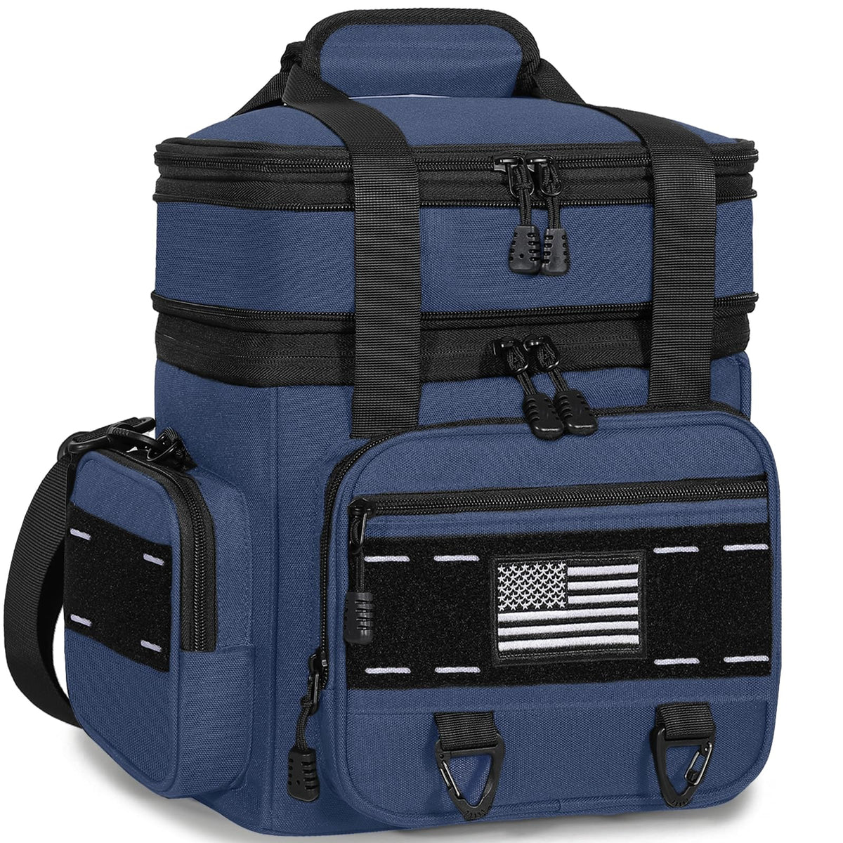 TENKIST Tactical Insulated Lunch Box Men Double Deck Heavy Duty Cooler Bag