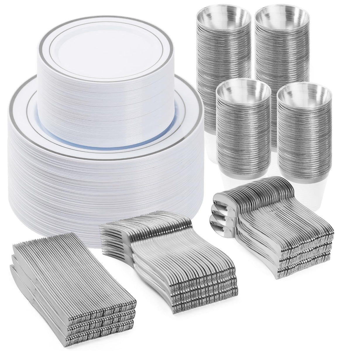 BESTVIP 600PCS Gold Dinnerware Set for 100 Guests,