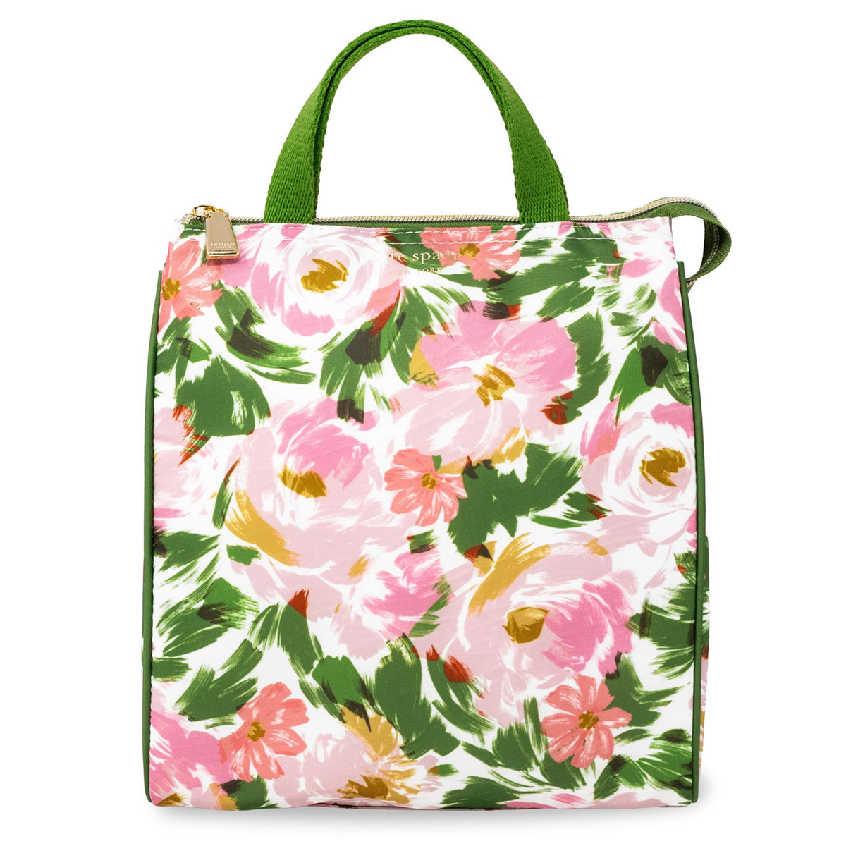 Kate Spade New York, Portable Soft Cooler Lunch Bag with Silver Insulated Interior Lining and Storage Pocket, Joy Dot