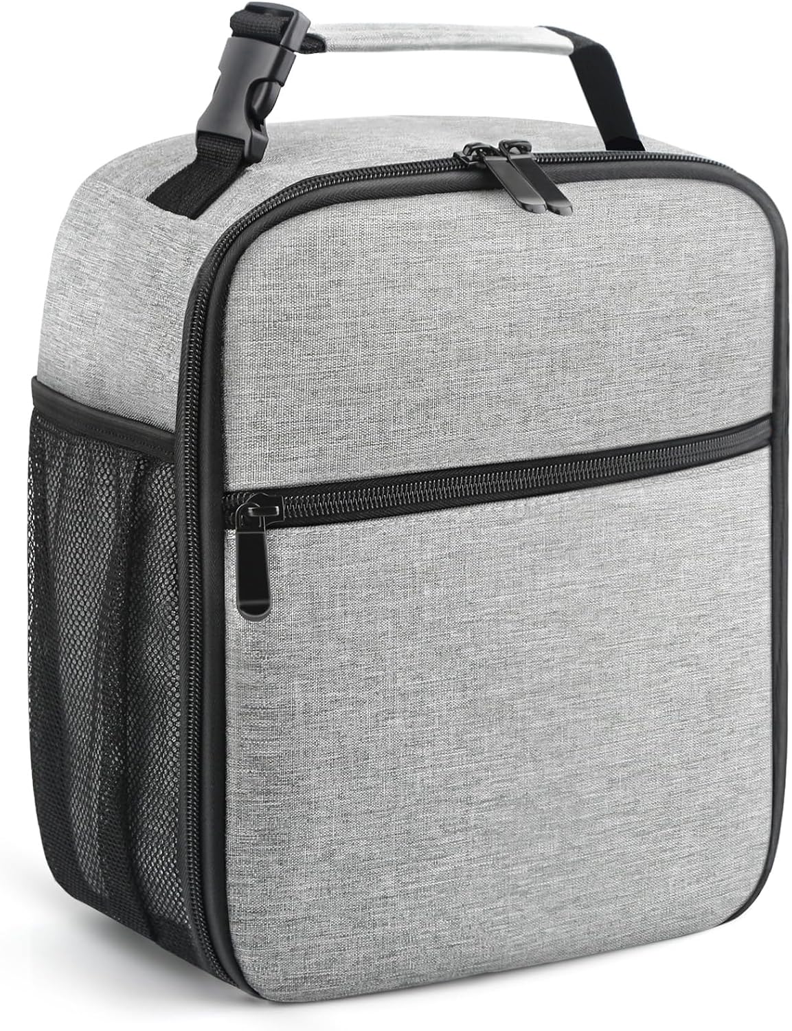 Lunch Bag for Men/Women, Reusable Lunchbox for Adult, Small Insulated Lunch box, Lunch Tote Bag for Office, Work, Picnic - Grey