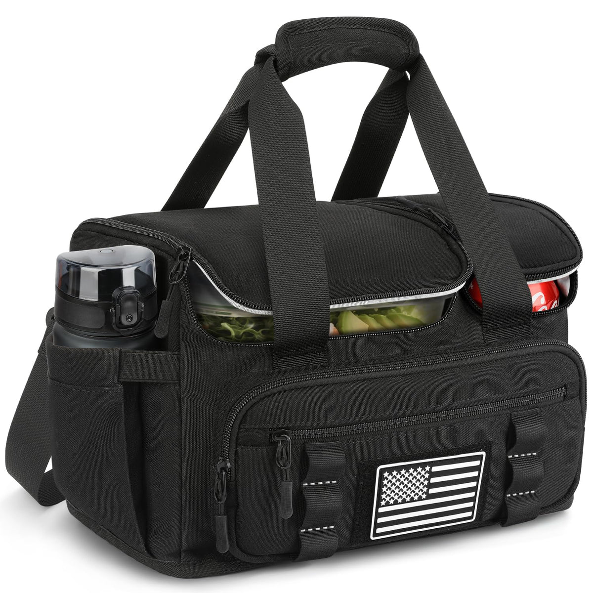 Lunch Box for Men Women, 15L Insulated Lunch Bag with Hot/Cold Compartment