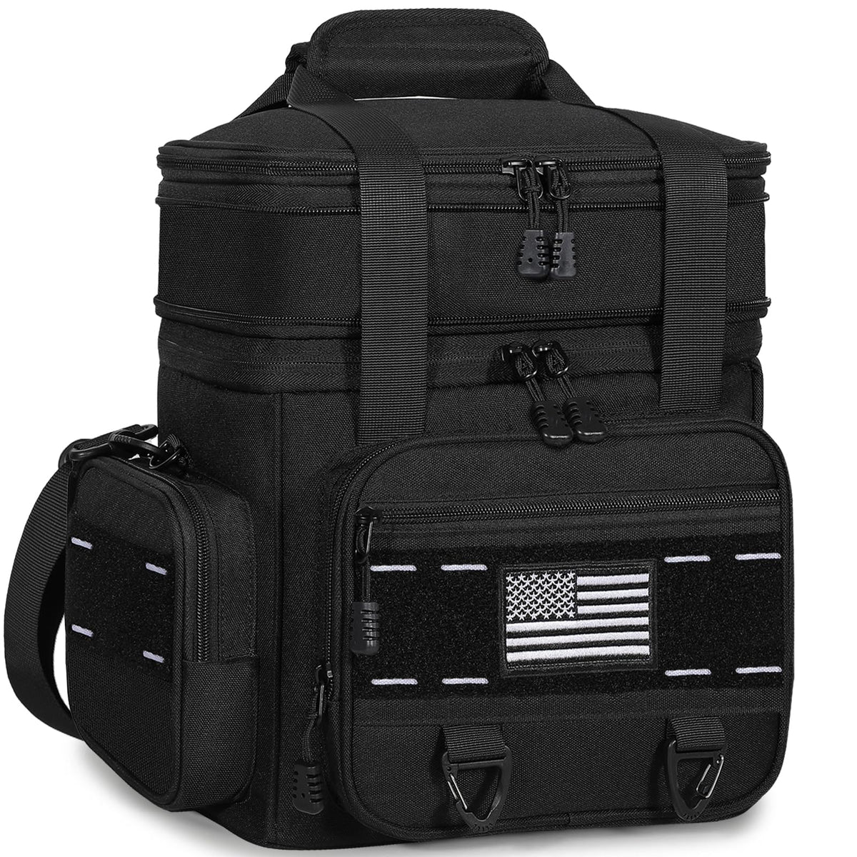 TENKIST Tactical Insulated Lunch Box Men Double Deck Heavy Duty Cooler Bag
