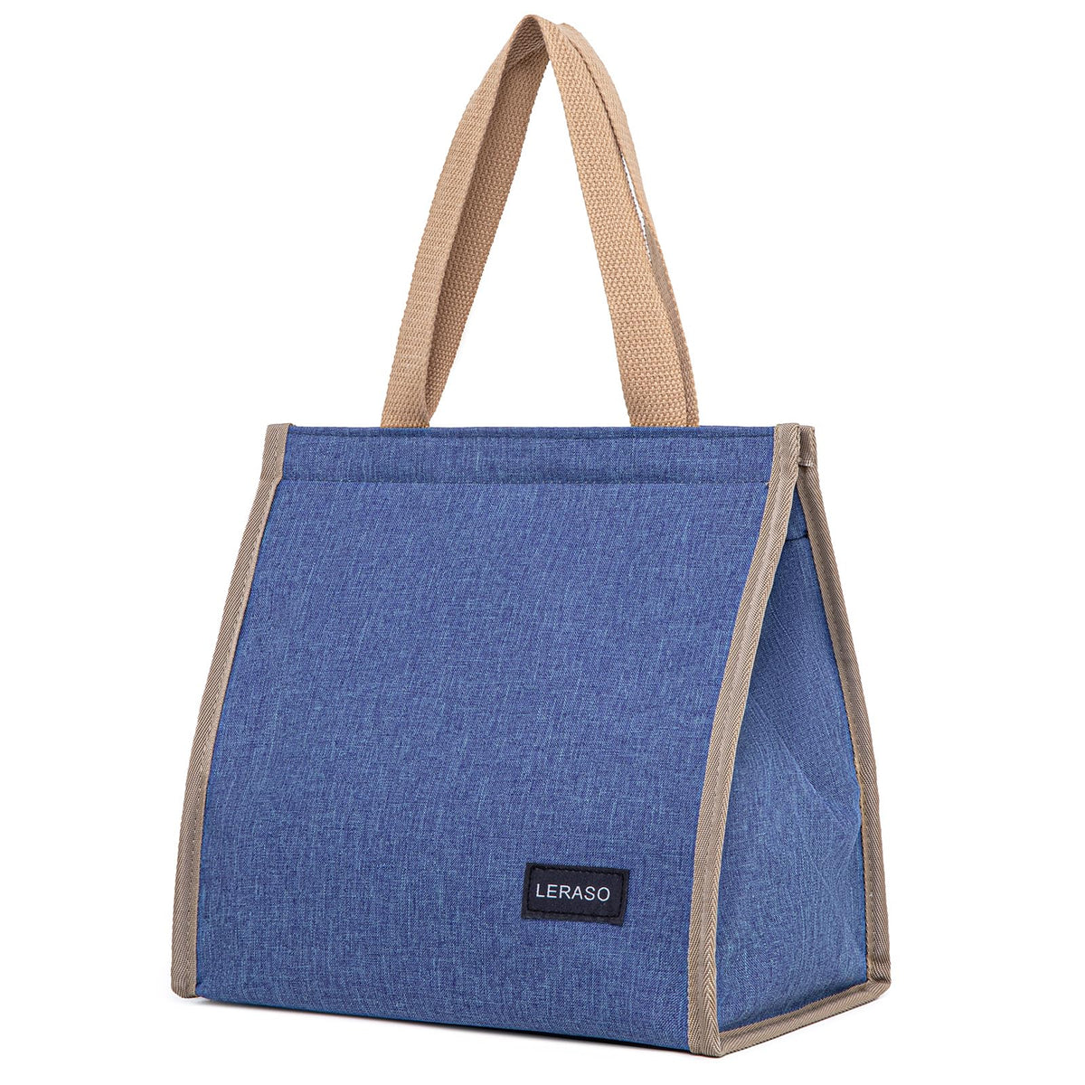 Insulated Lunch Bag for Work, 10.2"x5.9"x10.2" Oxford Waterproof Lunch Tote, Thermal Lunch Box for Office, Picnic & Outdoor, Pink and White Striped Canvas Tote Bag