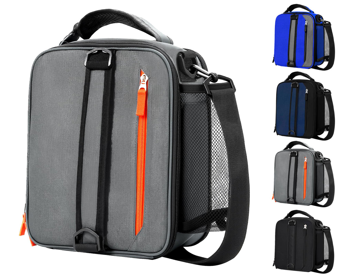 Lunch Box Insulated Lunch bag for Men Teen Kids Boys Adult Portable Stylish Small Lunchbox Special Design for Working Office school Picnic (Black 6L(Without Shoulder Straps))