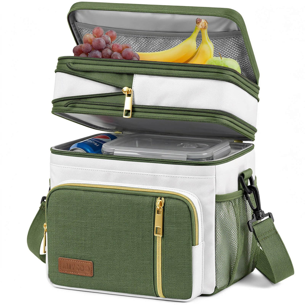 MIYCOO Lunch Bag & Lunch Box for Men Women, Double Deck & Leakproof
