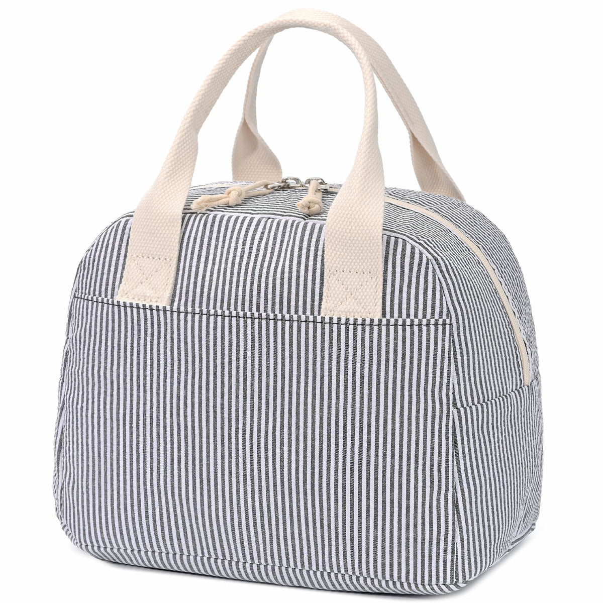 LOVELYWIND Lunch Box for Women,Insulated Lunch Bag,Green Stripe14-Can(9L)