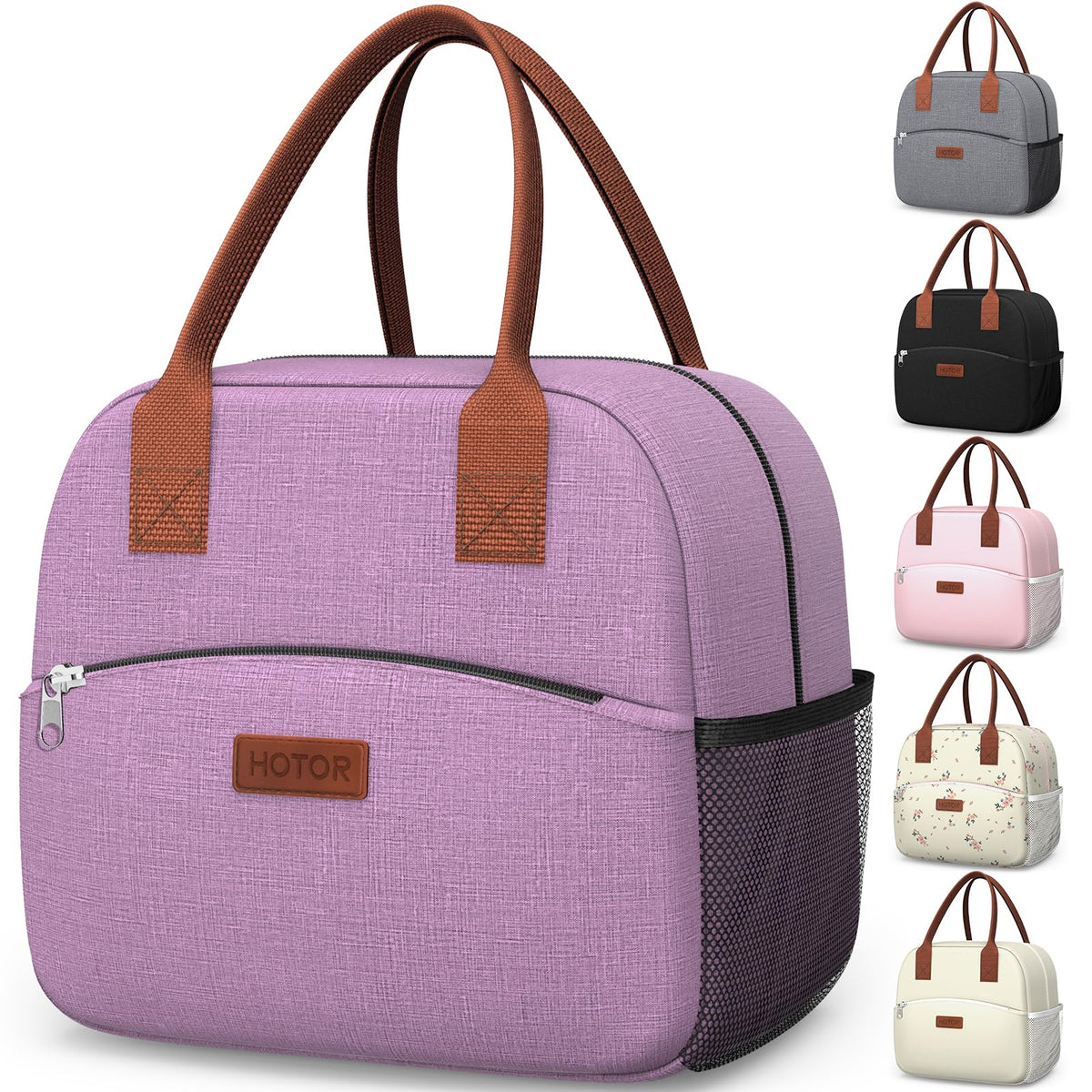 HOTOR Lunch Bag Women Men Insulated Lunch Box Black 10L
